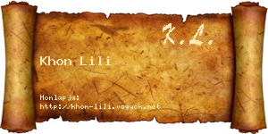 Khon Lili névjegykártya