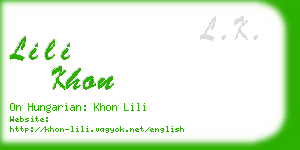 lili khon business card